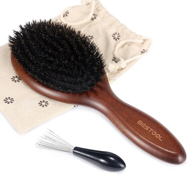 BESTOOL Hair Brush, Boar Bristle Hair Brushes for Women Men Kids, Boar Bristle Brush for Hair Smoothing, Everyday Brush Enhances Shine &amp; Health