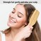 Bamboo Hair Brush with Paddle, Rounded Wood Bristles for Detangling and Gently Massaging Scalp by BFWood, Reduces Frizz and Static