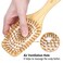 Bamboo Hair Brush with Paddle, Rounded Wood Bristles for Detangling and Gently Massaging Scalp by BFWood, Reduces Frizz and Static