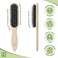 Natural Boar Bristle Hair Brush for Women, Men, Kids; Dry and Wet Detangling Hair Brush Gently Enhances Shine, Smooths Frizz and Prevents Breakage in Fine and Straight, Thick and Curly Hair (long)