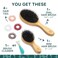 Natural Boar Bristle Hair Brush &amp; Mini Hair Brush Set for Women, Men, Kids; Dry and Wet Detangling Hair Brush Gently Enhances Shine, Great for travel or to keep in your bag