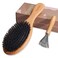 Soft Boar Bristle Hair Brush -100% Natural Bristle Brush for Women Men Short Thin Curly Hair Smoothing Restore Shine &amp; Fine- Wooden Hairbrush with Brush Cleaner