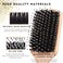 Premium Boar Bristle Hair Brush - Wide Comb Detangling Styling Smoothing Drying Wet Dry Thick Fine Thin Sleek Curly Long Slick Back Frizz Hair, Men Women, Wooden Soft Pin Bristles Paddle Hairbrush Set