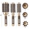 3 Pcs Boar Bristle Round Brush for Blow Drying, Nano Thermal Ceramic and Ionic Tech Hair Brush for Curling and Straightening - Large，Medium and Small Round Brushes