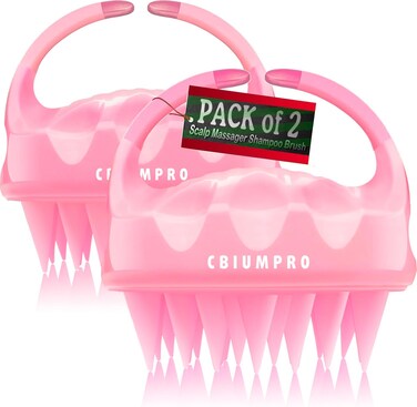 2-Pack Scalp Massager Shampoo Brush, Ultra Soft Silicone Scalp Scrubber Exfoliator Brush for Hair Growth &amp; Dandruff Removal - 100% Fit All Hair Types