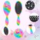 Girls Detangling Brush for Curly, Wet/Dry, Thick Hair - Pain-Free Brushing for Women (Rainbow Unicorn)