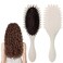 Curly Defining Brush, Curly Hair Styling Brushes Detangler Soft Bristle Hair Brush 1-Pack (Beige)