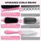 Curl Defining Brush, Boar Bristle Hair Brush Gifts for Women and Men &ndash; Shape, Volumize, and Detangle Curly Hair Styling Wet Brush with Reduced Pulling and Curl Separation Pink