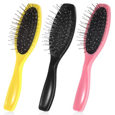 3 Pack Wig Wire Brush Metal Hair Brush Portable Professional Stainless Steel Synthetic Hair Brush Detangling Brush Hair Extension Combs for Wigs Women