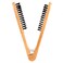Double-Sided Bristle and Wooden Anti-Static Hairstyling Comb - Straightening Brush with Hair Clamp for Professional Hairdressing and DIY Salon