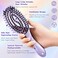 Curl Defining Brush, Boar Bristle Detangling Hair Brush for Women Girls Thick Curly Wavy Hair Wet Dry Use, Fast Blow Drying Vented Styling Hairbrush, Smoothing Hair No Tangle (Soft Purple)