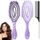 Curl Defining Brush, Boar Bristle Detangling Hair Brush for Women Girls Thick Curly Wavy Hair Wet Dry Use, Fast Blow Drying Vented Styling Hairbrush, Smoothing Hair No Tangle (Soft Purple)