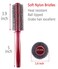 Small Round Hair Brush for Blow Drying With Soft Nylon Bristles, 1.6 Inch, for Short or Medium Curly Hair-Red