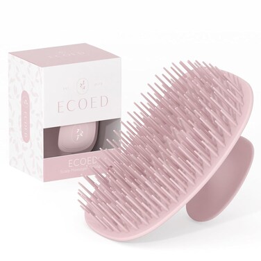 Scalp Massager Shampoo Brush, Scalp Scrubber &amp; Exfoliator for Dandruff Removal, Wet &amp; Dry and Detangler for Men and Women, Suitable for Short Medium Hair (Pink)