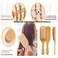 Hair Brush-Natural Wooden Bamboo Bristles Paddle Hairbrush Large. Eco-Friendly Massage Scalp &amp; Detangling All Hair Types. No More Tangle.