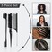 3 Pcs Slick Back Grooming Set - Edge Brush, Bristle Brush, Rat Tail Comb &amp; Teasing Brush for Smoothing Hair &amp; Flyaways - Black