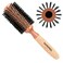Bombshell Sustainable Round Hair Brush &mdash; Birchwood and Cork Handle Hairbrush with Boar Bristles, Ergonomic Boar Bristle for Blow Drying, Curling, and Styling 2.5
