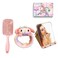 Three-Piece Set: Hair Comb, Mirror, and Face Washing Headband - Ideal forGirls, and Female Students - Includes Detangler Brush and Hair Brushes Desktop Adjustable Folding Mirror (pink)