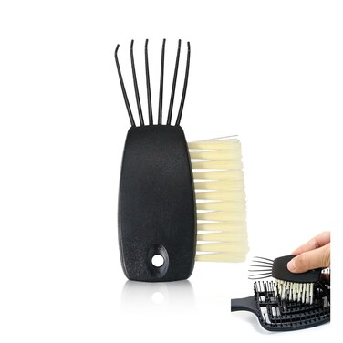 1 PCS Hairbrush Cleaner Tool Black Hair Brush Cleaners Quick Cleaning Machine Plus Comb and Rake Easy to Clean Small Hair Brush for Thin and Thick Hair Home and Salon Use
