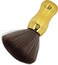 Hair Cut Neck Duster Barber Neck Hair Duster Brush, Barbershop Hair Sweeping Cleaning Brush for Face Neck, Soft Thick Nylon Hair Debris Dusting Brush Make up Brush with Gold Handle