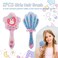 2Pcs Girls Wet Hair Brush, Cute Detangler Brush, Kids Wet-Brush No Pain Soft for All Hair Types Hair Curly Through Tangles Boys Hair Brush(Rabbit &amp; Shell Pattern, with 10Pcs Cartoon Hair Ties)