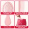 24 Pcs Mini Hair Brush Set 12 Travel Wet Dry Hair Combs Small Pocket Detangling 12 Plastic Combs for Spa Birthday Sleepover Bridal Shower Bachelorette Christmas Party Gift Box(Pink)