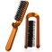 Remerry Collapsible Travel Hair Brush - Foldable Rectangular Pocket Brush for Compact Styling on the Go, Amber
