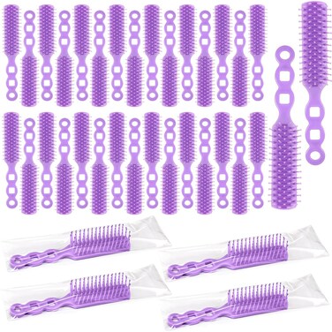 36 Pcs Hair Brushes in Bulk for Homeless, Nylon Bristles Vent Brush for Curly Wavy Hair Blow Drying Styling Detangling Suitable for Shelter, Hotel