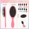 Suclain 30 Pieces Wet Hair Brushes for Women Travel Detangling Brush Soft Bristles with Cushion Base Drying Detangler Small Hair Brushes for Women, 10 Colors