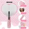 Thyle 4 Pcs Rhinestone Handheld Mirror and Bling Hair Brush Set 2 Cute Heart Shaped Mirror 2 Wet and Dry Hair Brush for Women, Girls Bride, Bridesmaid Gift(Pink)