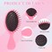 Nuogo 24 Pcs Mini Wet Hair Brush Combs Set Travel Detangling Soft Bristles Wet Dry Kids Hair Brush 12 Detangler Small Brushes 12 Plastic Combs for Baby(Pink, Blue)