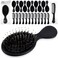24 Pcs Mini Wet Hair Brush Combs Bulk Individually Wrapped Boar Bristle Hair Brushes and Disposable Combs for Travel Hotel Homeless Shelter Church Fine Cutting