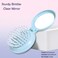 Travel Hairbrush and Mirror Set for Women, Folding Brush with Compact Mirror for Purse or Backpack, Cute Baby Blue Gift
