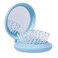Travel Hairbrush and Mirror Set for Women, Folding Brush with Compact Mirror for Purse or Backpack, Cute Baby Blue Gift