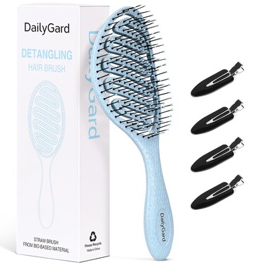 Detangling Brush, Dry and Wet Vented Detangler Hair Brush for Women and Men, Paddle Quick Drying Hairbrush for Wet/Dry/Curly/Thick/Long/Wavy/Damaged Hair, Blue
