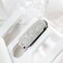 AsAlways Shiny Rhinestone Crystal Travel Hair Brush with Mirror Bling Diamonds Folding Hair Massage Comb Compact Portable Small Mini Hair Brush for Purse Wet &amp; Dry Detangling(Silver)
