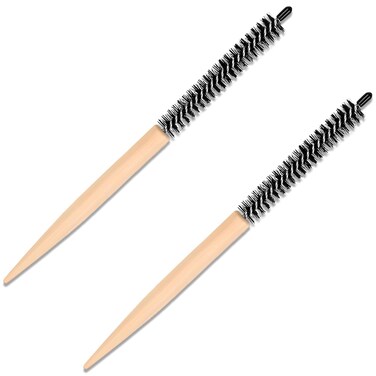 Small Round Hair Styling Brush - Mini Roller Quiff Comb for Hairdressing - Lightweight Salon Brush for Thin Hair, Short Hair, Bangs, Beard, Curling &amp; Lifting