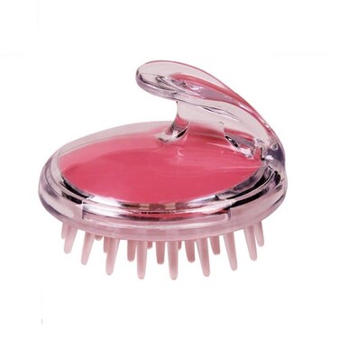 Round Hair Washing Comb Manual Shampoo Comb for Scalp Massage Cleaning Hair Care Brush Hair Massager (Pink)