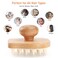 Scalp Massager Shampoo Brush, Wooden Wet and Dry Hair Scalp Care Brush, Shower Brush Scalp Scrubber Exfoliator with Soft Silicone Bristles for Dandruff Removal, Hair Growth (Beige)