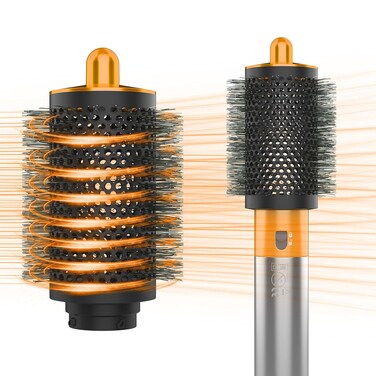 Upgraded Large Round Volumizing Brush for Dyson Airwrap Attachments, Brush for Dyson Airwrap Accessories (Gold)