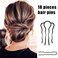 18 Pieces Hair Pins for Women, Metal Hair Side Combs, Hair Fork Clip - Black for Hair Styling Tool Accessories