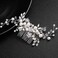 Crystal Bride Wedding Hair Comb Silver Bridal Headpieces Rhinestone Pearl Hair Pieces Bridesmaid Side Combs Hair Accessories for Women and Girls(Silver-3)