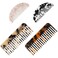 4 Pcs Mini Cellulose Wide Tooth Comb Hair Detangling Comb, Small Portable Side Combs for Wet and Dry Hair, French Comb Wide Tooth Comb for Thick Curly Wavy Hair (Tortoise Shell, Ivory, Black)