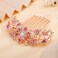 Aimimier Luxury Rhinestone Inlaid French Combs Crystal Hair Comb Barrette Hair Pins Hair Accessories for Brides and Bridesmaids(Pink)
