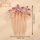Aimimier Bridal Wedding Purple Crystal Hair Comb Flower Leaf Rhinestone Gem Side Combs Long Teeth Hair Pins Sparkly Hair Accessories for Women Girls(Purple)
