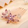 Aimimier Bridal Wedding Purple Crystal Hair Comb Flower Leaf Rhinestone Gem Side Combs Long Teeth Hair Pins Sparkly Hair Accessories for Women Girls(Purple)