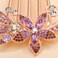 Aimimier Bridal Wedding Purple Crystal Hair Comb Flower Leaf Rhinestone Gem Side Combs Long Teeth Hair Pins Sparkly Hair Accessories for Women Girls(Purple)
