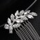 Xerling Rhinestone Small Hair Comb Hair Accessories for Women Silver Leaf Crystal Hair Side Comb Hair Piece for Bride Decorative Wedding Hair Jewelry (Silver)