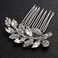Xerling Rhinestone Small Hair Comb Hair Accessories for Women Silver Leaf Crystal Hair Side Comb Hair Piece for Bride Decorative Wedding Hair Jewelry (Silver)