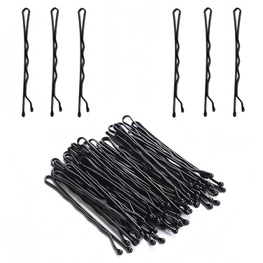 100Pcs Bobby Pins Black,2 Inch Hair Pins with Storage Box,French Hair Bun Pins for Women,Thick Hair and All Hair Types(Black)